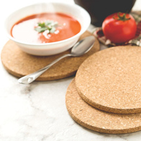 Sous-verres ronds en liège de 7,5 pouces, sous-plats épais en liège, résistants à la chaleur, pour la cuisine