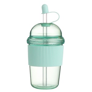 Gobelet en plastique transparent à <span class=keywords><strong>double</strong></span> <span class=keywords><strong>paroi</strong></span> de 430 ml, design mignon, <span class=keywords><strong>tasse</strong></span> à boire d'été avec paille, utilisation à domicile, mariages, tasses à thé, bière - Product Image 6