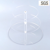 Support en acrylique Transparent pour Cupcake, matériel de découpe, présentoir à gâteau, boîte en verre PMMA, multiplexi, pour mariage/fête à plusieurs niveaux, 3 niveaux