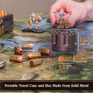 Soporte de cilindro de revólver de dados de bala de Metal completo 6 D6 juego de rol estuche de almacenamiento para mazmorras dragones <span class=keywords><strong>Warhammer</strong></span> 40K Cyberpunk - Product Image 3