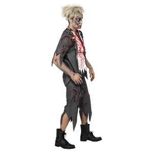 Costume de cosplay de zombie pour <span class=keywords><strong>homme</strong></span> personnalisé pour Halloween, tenue d'étudiant adulte effrayante et sanglante pour les fêtes costumées - Product Image 2