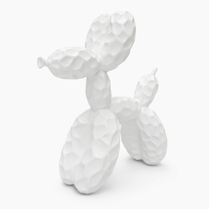 Sculpture de chien ballon en résine blanche Etechan, figurine de caniche texturée pour la décoration de salon et de la maison - Product Image 2