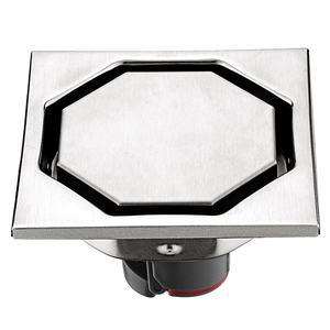 Siphon de sol carré en acier inoxydable 304 de 4 pouces anti-odeur pour douche, facile à installer - Product Image 1