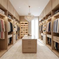 Armoire de dressing en U pour villa, avec design contemporain durable et ajustable, meuble mural complet pour chambre et bureau à domicile