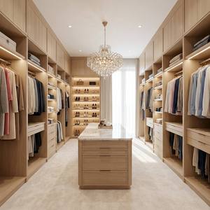 Armadio <span class=keywords><strong>a</strong></span> <span class=keywords><strong>Muro</strong></span> <span class=keywords><strong>a</strong></span> Forma di U per Villa, Design Contemporaneo Regolabile e Durevole, Armadio <span class=keywords><strong>a</strong></span> Tutta Parete per Camera da Letto e Ufficio - Product Image 1