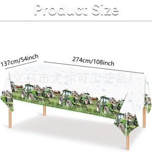 Articles de fête d'anniversaire sur le thème du tracteur : assiettes en papier, gobelets, serviettes, nappe, ensemble de décoration jetable sur le thème de la ferme pour enfants de 5 à 7 ans - Product Image 4