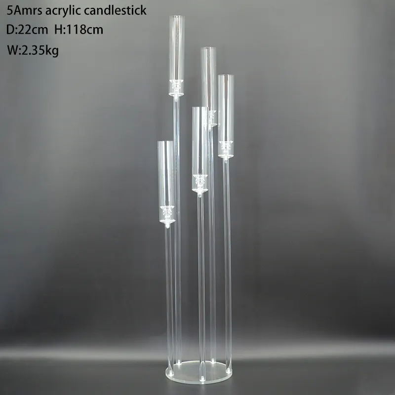 Copo de vidro castiçal de cristal para peças centrais do casamento