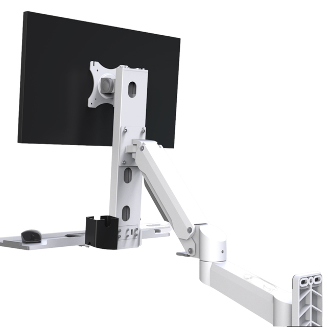 T8-GA02KB-450 White Adjustable Gas Spring Arm Wall-Mounted LCD Monitor Bracket with 2 Arms New Product