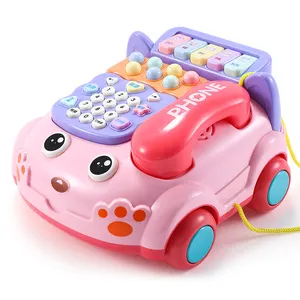Infant virtual telephone console toy children's multi-function telephone puzzle early education music story with light