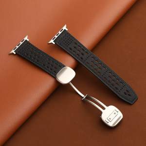 Nuovo Cinturino Premium in Vera Pelle con Motivo Crazy Horse e Fibbia Magnetica Pieghevole per <span class=keywords><strong>Apple</strong></span> <span class=keywords><strong>Watch</strong></span> 38 40 41 42 <span class=keywords><strong>44</strong></span> 45 46 49mm - Product Image 6