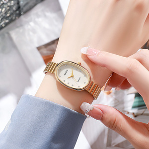 Reloj <span class=keywords><strong>de</strong></span> Moda Transfronterizo, Superventas, Combinable con Todo, Elegante para Mujer, Correa <span class=keywords><strong>de</strong></span> Acero Inoxidable, Forma Ovalada, Movimiento <span class=keywords><strong>de</strong></span> Cuarzo, Múltiples Husos Horarios - Product Image 3