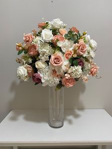 W-FB042 pink Rose Flower <b>Table</b> Ball Centerpieces Backdrop Celebration Stage Silk Rose Flower Ball <b>Decoration</b> for Wedding <b>Party</b> - Product Image 5