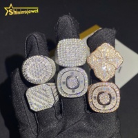 Soldes Exceptionnelles Plusieurs Choix Bague Hip Hop Homme Sur Mesure Sertie Glacée Moissanite VVS Argent Sterling 925 Bague Diamant Bijoux pour Homme