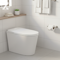 Toilette intelligente à faible niveau sonore, céramique sanitaire, lumière nocturne, fournisseur en gros, chasse d'eau automatique, salle de bain de luxe