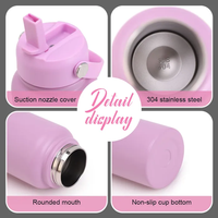 Bouteille d'eau de sport en gros, en stock, 18 oz et 32 oz, avec revêtement en poudre et fond en caoutchouc, pour logo laser, couleurs assorties