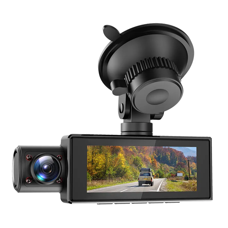3インチ画面3チャンネル1080PビデオドライビングレコーダーモーションダッシュボードカメラデュアルカメラカーDVRダッシュカメラ