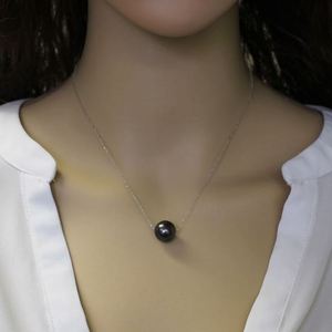 Olivia delicado regalo fiesta nupcial negro collar de perlas regalo de dama de honor de oro collares tahitiano flotante collar de perlas - Product Image 4