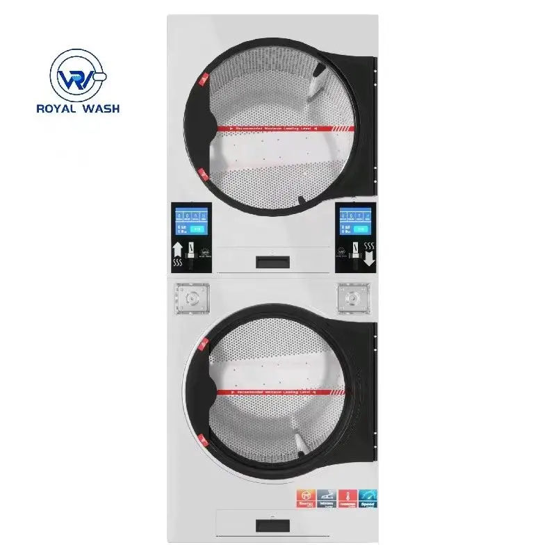 16kg 22kg Commercial washer and dryer coin laundry washing machine hotel hospital laundromat use stack layer washer