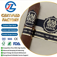Étiquette de cigare en papier métallisé avec logo 3D en relief de haute qualité, personnalisée par le fabricant, pour la marque de cigares haut de gamme