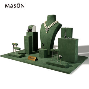Винтажные зеленые подставки для ювелирных изделий Mason, витрины для украшений, шкафы для ювелирных изделий, набор для демонстрации ожерелий и браслетов, индивидуальный дизайн - Product Image 3