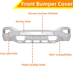 <strong>Chrome</strong> Front Bumper Cover Face <strong>Bar</strong> W/Sensor Holes for GMC Sierra 1500 2016-2018 - Product Image 4