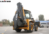 Laituo 3CX Excavator Mini Diesel 4x4 Wheel Loader dengan Mesin Yuchai Backhoe untuk Operasi Pertanian