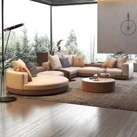 Canapé d'angle de style italien, canapé de salon de luxe, mobilier moderne haut de gamme, canapé modulaire en cuir en forme de L