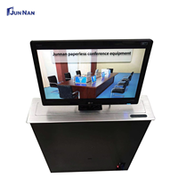 Haute qualité multifonctionnel table Lcd Tv mécanisé ascenseur motorisé moniteur ascenseur LCD moniteur conférence Table système