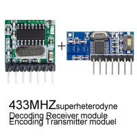 QIACHIP RX480E TX118SA-4 433.92Mhz Sans Fil Large Tension Codage Émetteur Module Décodage Récepteur Module 4CH DIY Kit
