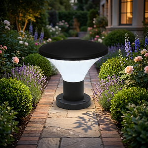 Lampes à pilier LED en aluminium étanches IP65 pour extérieur, base E27, éclairage de jardin, pelouse, patio, allée, cour, clôture, portail - Product Image 3