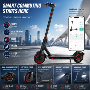 Scooter <span class=keywords><strong>El</strong></span>éctrico de 350W con Tracción Delantera, Batería de 36V 10.4Ah, Alcance Máximo de 30KM para Viajes de Larga Distancia - Product Image 1