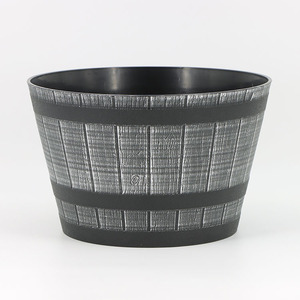 אספקה ישירה מהמפעל, עציץ חבית מעץ, קוטר גדול, PP וינטג', מעובה ועמיד, סיטונאי מסין - Product Image 6