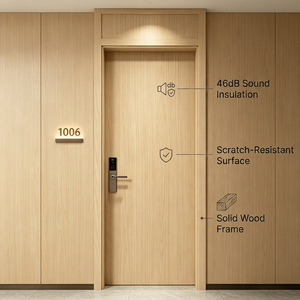 <span class=keywords><strong>Porte</strong></span> intérieure anti-rayures avec finition mélamine, technologie d'étanchéité double T-Shape, isolation <span class=keywords><strong>acoustique</strong></span> 46 dB, pour projets européens - Product Image 6
