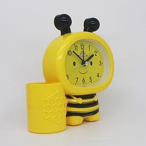 Đồng Hồ Báo Thức Hoạt Hình Đồng Hồ Để Bàn Học Tập Với Giá Đỡ Bút Đồng Hồ Báo Thức Màu Vàng GIÂY Nhảy - Product Image 3