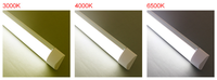 Barre LED plate de bureau 10000K 1200mm 36W à montage en surface IP44 en aluminium haute efficacité Ra70 blanche, durée de vie de 15000 heures