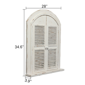 Trang Trại Trang Trí Nội Thất Handmade Tùy Chỉnh Chất Lượng Cao Shabby Chic Trắng Bằng Gỗ Cửa Sổ Đóng Khung Màn Trập Tường Gương Gỗ Mộc Mạc Gương - Product Image 2