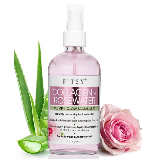Collagen Rosewater Rose Deep Hydrating High Quality Rose Toner Eco Friendly Rose Toner Mist Rose Water Toner