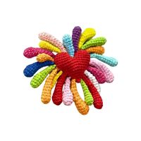 Gökkuşağı Kalp Tığ İşi Anahtarlık On Renk Dokuma Tığ İşi Bebek El Yapımı DIY Hediye Tığ İşi Yeni Başlayanlar İçin Tığ İşi Öğrenin