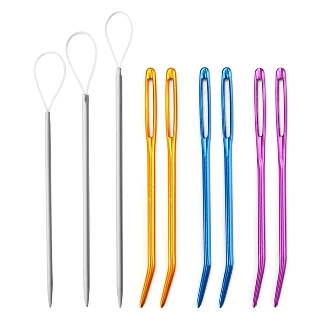 9pcs Blunt Darning Needles Wool Knitting and Yarn Threader Hand Sewing Craft Embroidery Weave Sewing Needles for Needlework