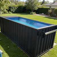 Piscine DIY en conteneur maritime de 40 pieds, pleine taille, avec toit ouvert, vente en gros
