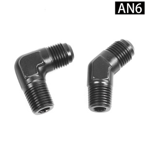 Conector de Aluminio Forjado, Codo de 45 y 90 Grados, para Tubo de Aceite Automotriz, Metal Negro - Product Image 4