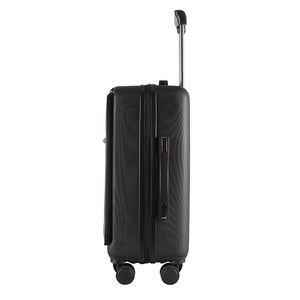 Valise à roulettes noire personnalisée OEM taille 20 pouces à l'avant avec <span class=keywords><strong>bagage</strong></span> à roulettes avec poche ouverte à l'avant - Product Image 4