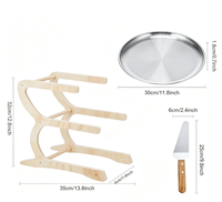 Supports de présentation en bois pour pizzas, plateaux à étages, présentoirs à plateaux, supports pour plateaux de service, présentoirs pour plats de desserts