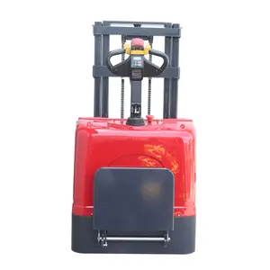 Factory 2T 3.5m Pallet Stacker With Adjustable Lifting Forks Stand Drive Full Electric Stacker Truck