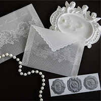 Ensemble d'enveloppes transparentes OEM, style dentelle en papier, pour lettres, papeterie pour cadeaux et notes, vente en gros