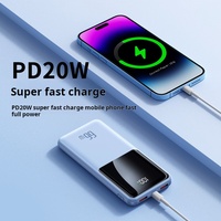 Banco de Energía Portátil de Alta Capacidad 10000mAh PD 20W con Pantalla LED, Batería de Litio 18650, Resistente al Agua, Carga Rápida y Entrada USB