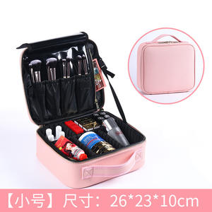Bolsa de Maquillaje Profesional de Cuero Sintético Rosa, Gran Capacidad con Divisores para Almacenamiento en el Hogar y Uso en Viajes - Product Image 5