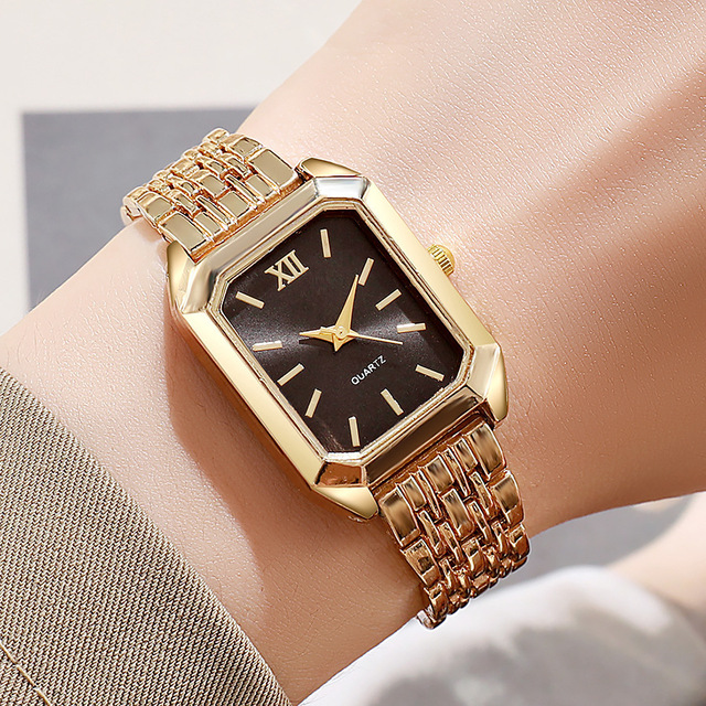 New Light Luxury Steel Band Women's Watch Fashionable and Simple square Quartz Wristwatch for Female Students Wholesale