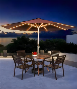 GLOBAL TENT <span class=keywords><strong>Parapluie</strong></span> parasol en porte-à-faux pour l'extérieur avec éclairage bicolore et panneau solaire LED - Product Image 1