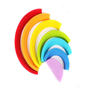 Arco Iris madera apilamiento juego juguete aprendizaje <span class=keywords><strong>la</strong></span> geometría bloques construcción juguetes educativos para niños - Product Image 2